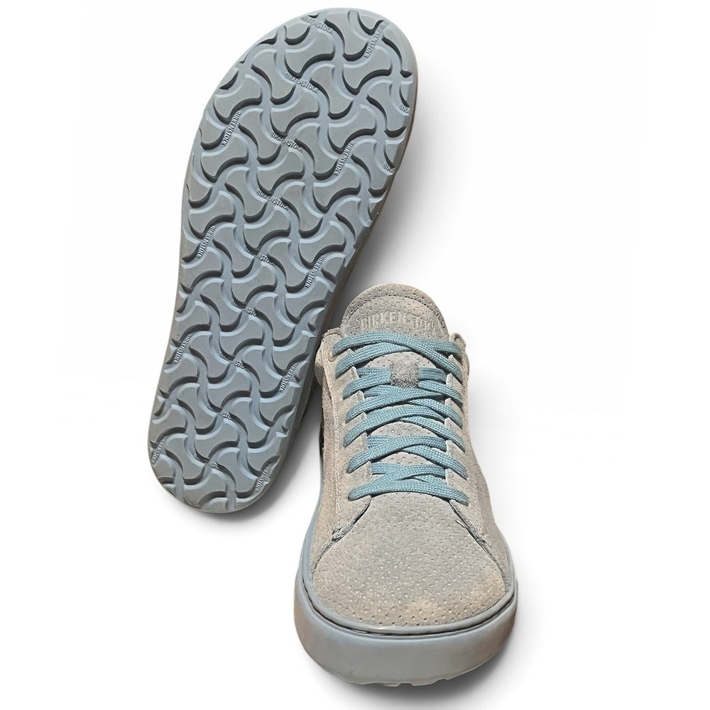 Birkenstock Bend Low Blue Grey Perforated Suede Sneakers Women 39 L8 M6 - Picture 12 of 16
